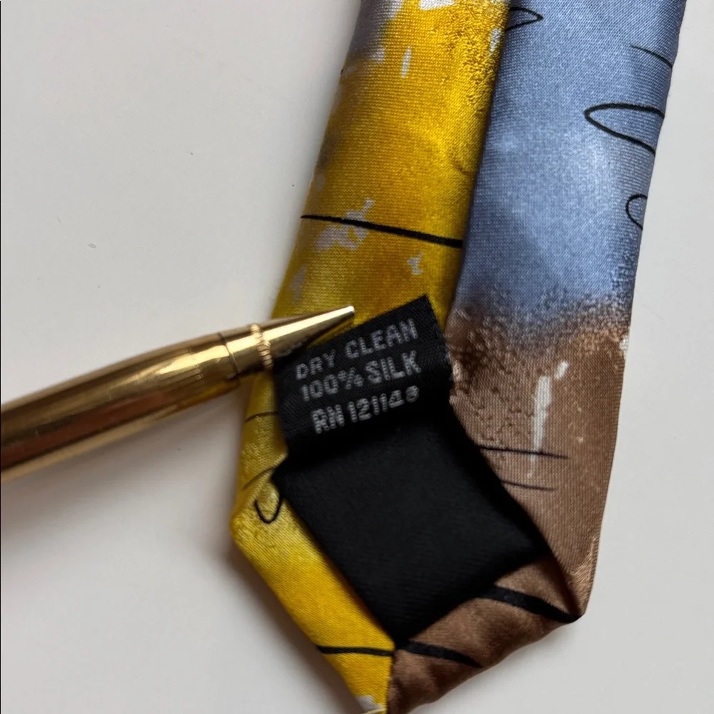 J. Garcia Neck Tie Mesa Special Edition Artist Proof‎ 7 Gift Silk Yellow Blue